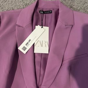 Purple Zara Blazer Cut Out Dress